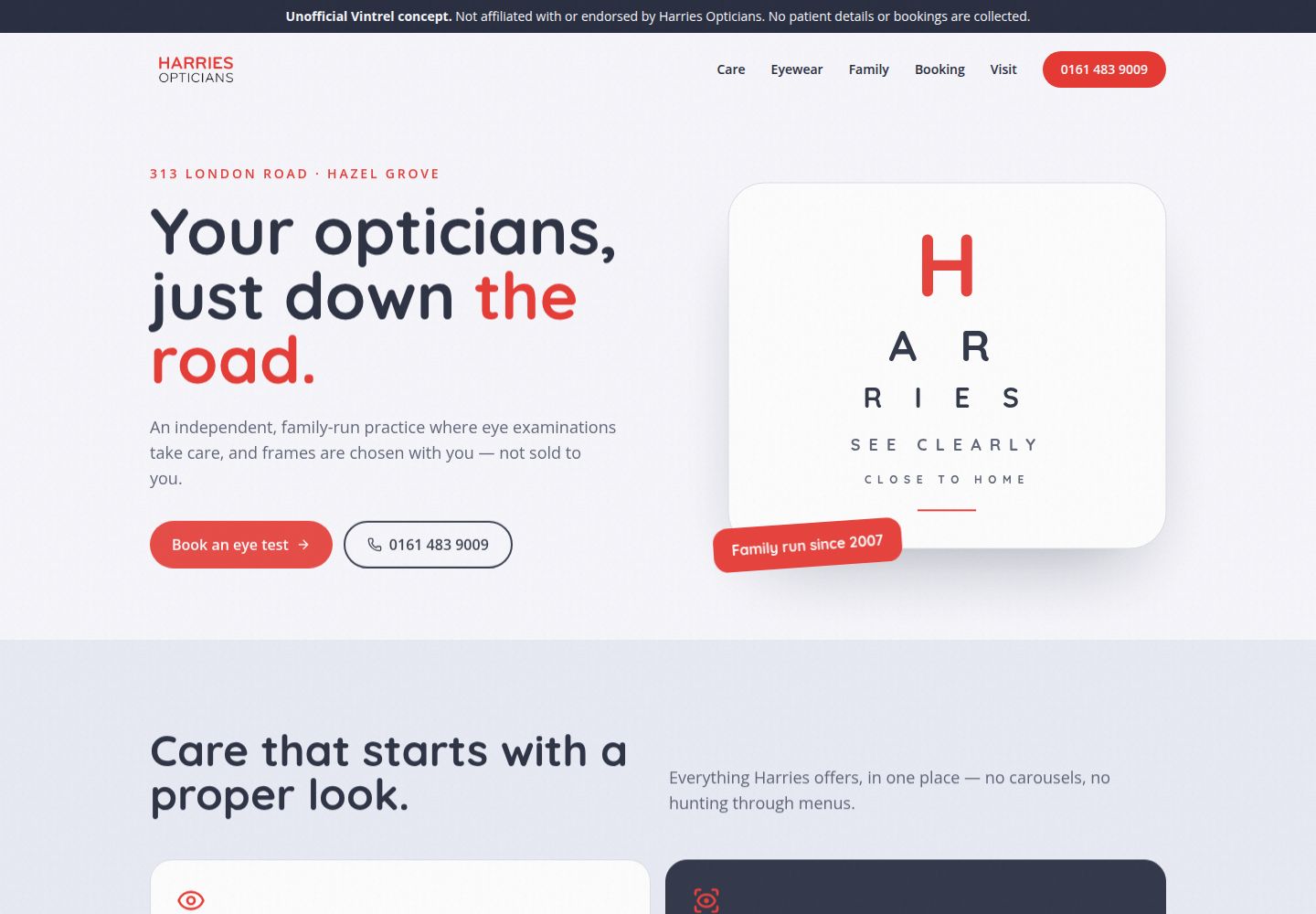 Homepage of the unofficial Harries Opticians concept website
